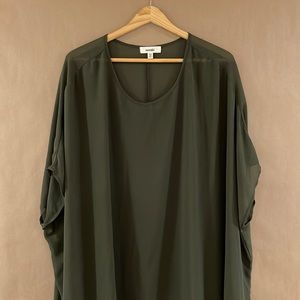 Meraki Green Sheer Long shirt